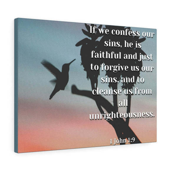 Scripture SignForgive Us 1 John 1:9 Bible Verse Canvas Christian Wall Art Rea